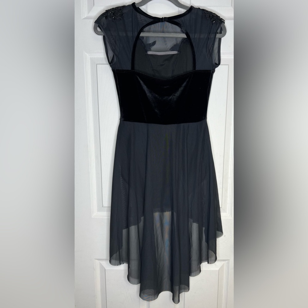 Weissman Elite Velvet Cap Sleeve Mesh Dance Dress Size Intermediate Child IC NEW - Picture 4 of 9